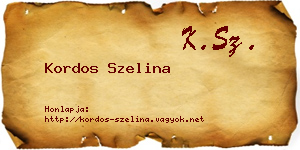 Kordos Szelina névjegykártya